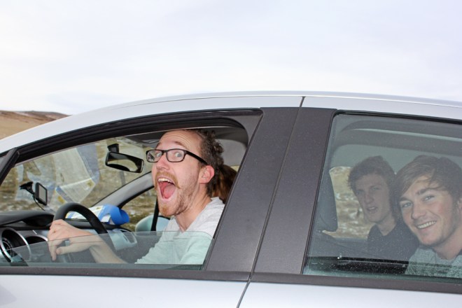 the guys at the citroen driving at iceland